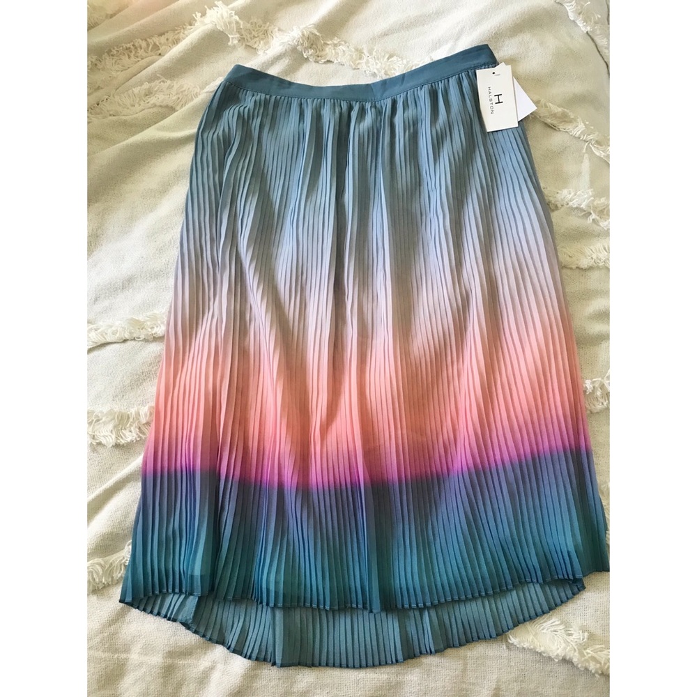 Halston Ombré Sunrise pleated skirt